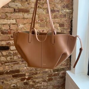 Polene original cyme mini bag. Textured caramel.